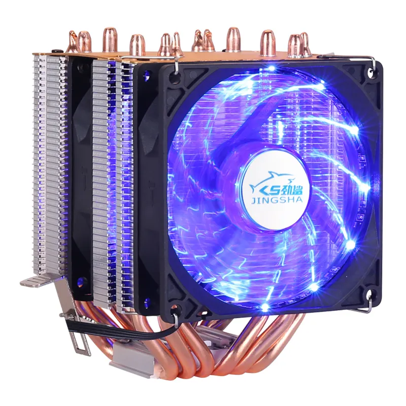 Szmz Cooler Processor 3Pin 6 Tabung Tembaga Panas Efisiensi Tinggi Memancarkan CPU Fan