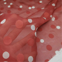 Tissu jacquard à pois en soie pure 8mm, Georgette de soie pure, Tissu de soie de mûrier de qualité 6A
