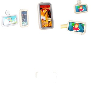 Soporte impermeable para teléfono con ventosa y pantalla táctil giratoria para uso en la ducha del baño, color amarillo cremoso - Product Image 3