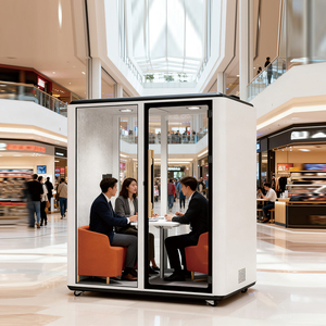 小型便携式铝制隔音亭可视电话室静音客舱办公室吊舱工作室医院商场客厅 - Product Image 2