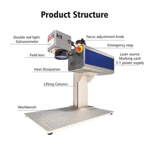 Mini Laser Marking Machine Easy To Operate Mobile Phone Connection LightBurn Inside With Rotary Axis For Metal Non-metal