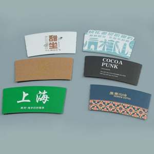 Manchons de tasses à café en papier kraft noir imprimés avec logo, jetables, pour boissons chaudes ou froides, compatibles avec les tasses universelles de 12 et 16 oz - Product Image 5