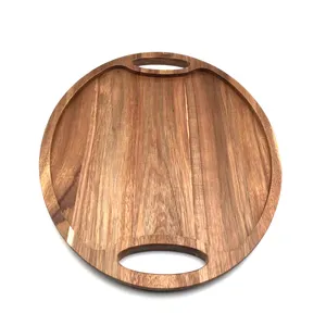 Custom Natural Wooden Sushi Dessert Platters Food Serving Tray Plate Tea Coffee Cup Candle Deco Trinket Tray Cheese Plate