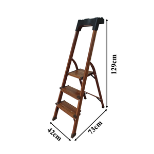 <span class=keywords><strong>Échelle</strong></span> en aluminium à large pédale à grain de bois japonais avec plateau à outils pliable pour la maison - Product Image 5