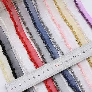 Oferta: Encaje de Tul Francés con Cuentas de 1.5cm de Ancho para Decoración de Ropa, Zapatos y Bolsos - Product Image 1