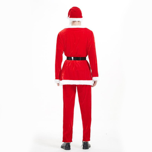 Nouveau Vêtement <span class=keywords><strong>de</strong></span> Père Noël Adulte en Velours Complet avec Chapeau et Barbe | Stock Prêt, Vente en Gros à Partir <span class=keywords><strong>de</strong></span> 50 Lots - Product Image 4