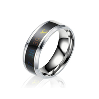 BINSHUO – bagues de Couple intelligentes en acier inoxydable, bijoux en titane, sensibles à la température, pour femmes et hommes, vente en gros