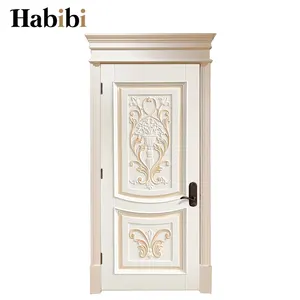 Prettywood Beautiful Hand Carved Flower Modern Home Main Entrance Design Wooden Door