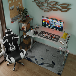 Factory Wholesale LED Gaming <b>Desk</b> Computer Table with Cup Holder <b>Ergonomic</b> Design - Product Image 3