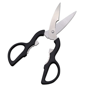 <b>Kitchen</b> <b>Scissors</b> Stainless Steel Black Straight Head Versatile Household Use - Product Image 1