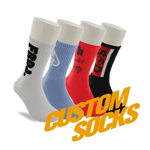 FREE DESIGN MOCKUP Customized Basketball Sport Tube Sock Design Own Logo Athletic Sock For Man And Women