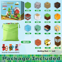 Blok Magnetik-100PCS Mainan Kubus Magnet Susun, Set Membangun Dunia Hutan, Mainan Sensorik untuk Anak Laki-laki Perempuan Hadiah Ulang Tahun Paskah