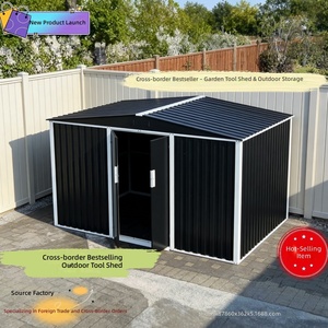 Caseta de Almacenamiento de Acero para Jardín, Armario Exterior Resistente a la Intemperie, Garaje Independiente Tipo Lean-to para Patio o Taller - Product Image 2