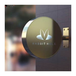Custom Metal Double Sided Projecting Channel Led Round Light <b>Box</b> <b>Letters</b> Storefront Signs Blade Sign Outdoor Plating Signage - Product Image 4
