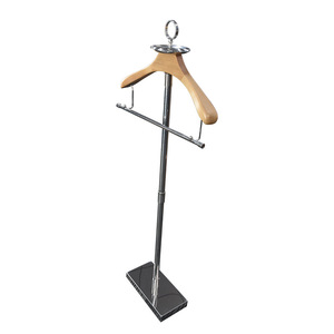 Perchero de pie de acero inoxidable, perchero de oficina de acero y madera, perchero de pie para habitación de hotel, perchero de pie para suite - Product Image 2