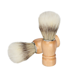Cepillo de barba de madera antiguo para jabón de afeitar, cepillo de barbería de espuma para afeitar la cara con mango cómodo - Product Image 1