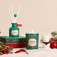 Difusor de Aromas AIKUN con Varillas de Ratán Natural Ajustables de 30 a 90 Días, Ideal para Regalos Premium de Navidad