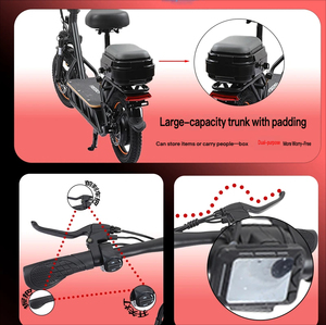 Vélo électrique TZZQ-S14, moteur sans balais 500W, batterie intégrée 48V 10,4Ah, 45 km/h, propulsion arrière, vélo de ville pour adultes - Product Image 5