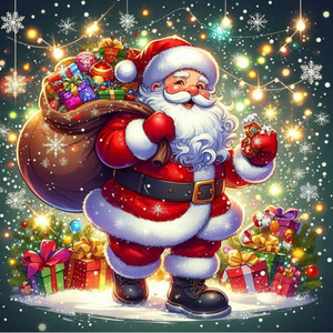 Buon Natale Babbo Natale Stile Americano Pittura Diamante Fai da Te per Adulti Principianti Mosaico Artistico in Pietra per Decorazione Murale - Product Image 1