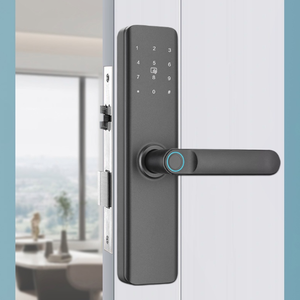 Nouvelle serrure intelligente à empreintes digitales LR K9 TT App Cloud Wi-Fi, sécurité de niveau C, installation de type C, serrure intelligente à empreintes digitales en bois pour porte - Product Image 1