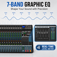 Console de mixage audio professionnelle EV16-USB 16 canaux avec USB, Bluetooth, 24 effets DSP, égaliseur 3 bandes pour scène, studio et direct