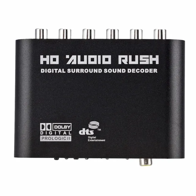 Décodeur audio numérique HD Audio Rush DTS / AC3 5.1 canaux avec entrée de sortie stéréo et optique Couleur d'affichage 5V