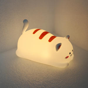 USB <b>Chargeable</b> Cat Night Light for Bedroom LED Bedside Night <b>Lamp</b> Tap Touch Control Silicone Night Lights for baby Kids custom - Product Image 3