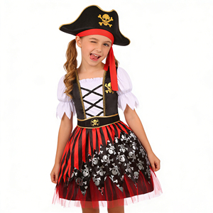 Disfraz <span class=keywords><strong>de</strong></span> Carnaval <span class=keywords><strong>de</strong></span> Halloween para Niños, Disfraz <span class=keywords><strong>de</strong></span> Capitán Pirata con Sombrero <span class=keywords><strong>de</strong></span> Pirata para Niñas - Product Image 6