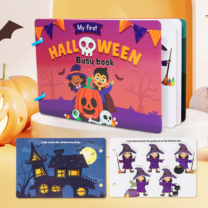CECPC niños educación temprana educación iluminación libro de pegatinas silenciosas TEMA DE Halloween pegatina libro ocupado libro sensorial Playbook - Product Image 2