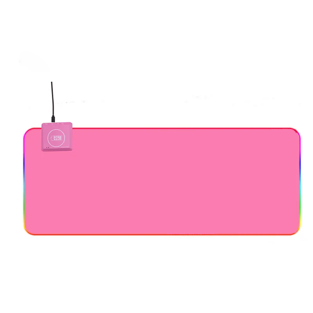 Multi-functional Large Extended Double Hub Wireless Charging RGB Glowing Desktop Luminous Gaming LED Desk Mat Mouse Pad