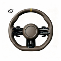 Volant de voiture en cuir marron personnalisé adapté aux Mercedes-AMG W223 W212 W222 W213 W205 W211 W204 CLA CLS SL500