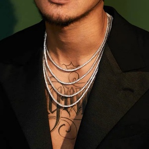 Collar de Plata de Alta Calidad con Cadena de Tenis Simple de 4 mm, Estilo Hiphop, con Circonita Cúbica 5A para Mujer - Product Image 6