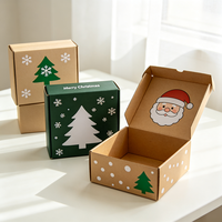 Boîte d'emballage cadeau de Noël festive, boîte en carton ondulé kraft personnalisée imprimée pour la saison des fêtes