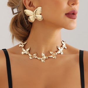 Creative hyperbole métal papillon collier hip-pop punk gland collier ensemble mode jolie fille chaude bijoux ornement décoration - Product Image 4