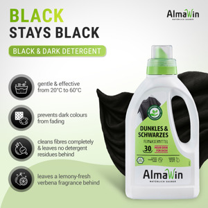 AlmaWin Custom 1 Brand Dark & Black Liquid Laundry <b>Detergent</b> 750ml 25 Loads With Verbena Scent Soap Nut Extract Organic Color - Product Image 3