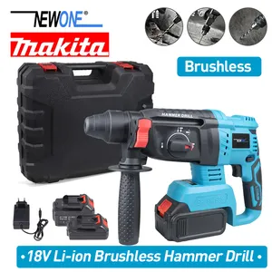 NEWONE Brushless cordless Rotary Hammer drill Impact function drill electric Hammer for 18V MAKITA battery