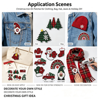 Patchs brodés thermocollants de Noël, appliques brodées variées à motifs écossais et flocons de neige pour vêtements, vestes, chapeaux, sacs, DIY