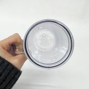 Tazze da Viaggio Riutilizzabili in Acrilico Trasparente da 12oz e 16oz con Manico e Tappo in Silicone, Stile Globo di Neve - Product Image 5