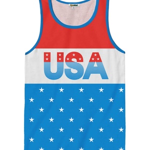 Muestra tu patriotismo con esta elegante camiseta sin mangas para hombre con el símbolo estadounidense, diseños llamativos de EE. UU., tejida en 100% algodón de secado rápido. - Product Image 2