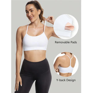 Reggiseno sportivo da donna <span class=keywords><strong>con</strong></span> schiena a Y traspirante, ad alto sostegno, imbottito, <span class=keywords><strong>con</strong></span> <span class=keywords><strong>spalline</strong></span> <span class=keywords><strong>sottili</strong></span> a spaghetto, per yoga e allenamento - Product Image 2