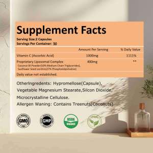 ओएम/ओडम हॉट-सेलिंग लिपोसोमल विटामिन सी कैप्सूल जिसमें <span class=keywords><strong>100</strong></span> मिलीग्राम विटामिन सी और 400 मिलीग्राम लिपोसोमल पूरक कुशल अवशोषण - Product Image 2