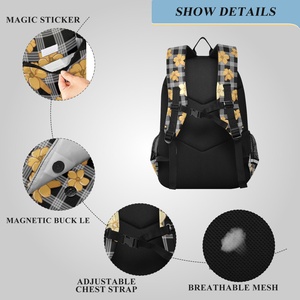 <b>Large</b> Capacity School Bags Hawaiian Flowers Waterproof Students Shoulder Bags Fashion School <b>Backpack</b> With Light - Product Image 3