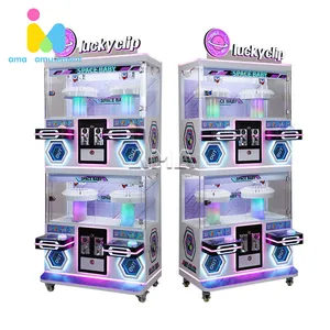 AMA Coin Operated Claw Vending Plush Arcade Game 4 Persons Doll Crane Toy Catcher Machine 4 Players Mini Claw Machine