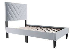 Lit double moderne réglable et confortable avec revêtement en velours - Product Image 5