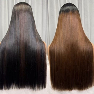 โปรโมชั่นวิกผมแท้แบบตรงยาว สีดำธรรมชาติ รุ่น 1BT4 พร้อมเชือกผูกผมแบบลูกไม้ 2x6  ทำจากผมเวอร์จิ้นแท้ 100%  แบบ Super Double Drawn - Product Image 1
