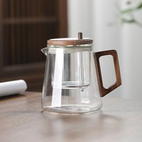 Théière en verre borosilicate résistant à la chaleur, bouilloire à thé, tasse de séparation thé-eau à un clic, gadget de préparation du thé pour la maison