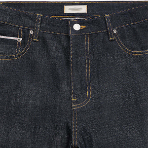 Wholesale Custom Lable Japanese Selvedge Denim <b>Jeans</b> Heavyweight Baggy Straight <b>Jeans</b> Dark Blue Causal Raw Denim <b>Jeans</b> Men - Product Image 3