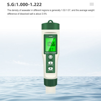 Mètre de qualité de l'eau numérique 10 en 1 PH/TDS/EC/SALT/TEMP/S.G/ORP/H2/Fertile/Resistivity, mètre de pH portable