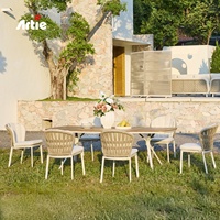 Artie Ensemble de conversation de patio de luxe Mobilier d'extérieur Table et chaises de jardin modernes pour hôtel, jardin, terrasse