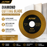 Lame diamantée 115 mm (4,5 po) super tranchante pour carrelage, porcelaine et pierre frittée, utilisation humide ou sèche, professionnelle, sans éclats